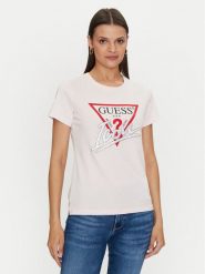 Guess T-Shirt Icon W4YI32 I3Z14 Różowy Regular Fit. Czerwone t-shirty Guess, s, z aplikacjami, z bawełny, bez kołnierzyka, bez ramiączek. Za 119.99 zł.
