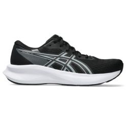 Buty do biegania damskie, Patriot 14. Czarne buty do biegania ASICS, bez wzorów, z materiału, bez zapięcia, do biegania. Za 257.99 zł.