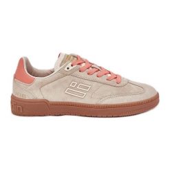 Zamszowe Buty Sportowe Sneakersy Damskie D.Franklin DFSH387005 Beżowe beżowy. Brązowe buty treningowe bez wzorów, z gumy, bez zapięcia. Za 418.45 zł.