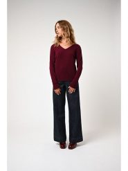AUTHENTIC CASHMERE Kaszmirowy sweter "Galise" w kolorze bordowym rozmiar: XL. Czerwone swetry AUTHENTIC CASHMERE, xl, bez wzorów, z kaszmiru, bez ramiączek. Za 261.41 zł.