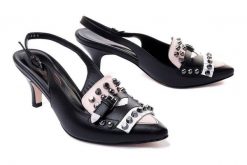 LANQIER 44C2915 black, czółenka damskie. Czarne czółenka Lanqier, bez wzorów, ze skóry, bez obcasa, na obcasie, bez zapięcia. Za 114.95 zł.