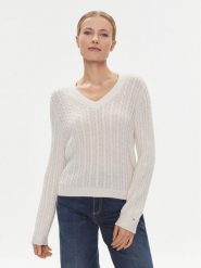 Tommy Hilfiger Sweter WW0WW39887 Beżowy Regular Fit. Brązowe swetry Tommy Hilfiger, xl, bez wzorów, z wełny, bez ramiączek. Za 749.99 zł.