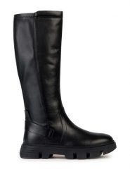 Geox Skórzane kozaki "Vilde" w kolorze czarnym rozmiar: 39. Czarne kozaki Geox, na zimę, bez wzorów, bez obcasa, bez zapięcia. Za 341.79 zł.