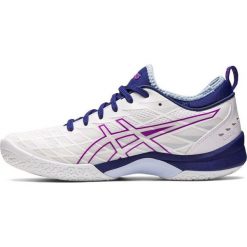 Buty do piłki ręcznej Asics Blast Ff 3 W 1072A080 100 białe granatowe różowe. Białe buty treningowe ASICS, bez wzorów, z gumy, bez zapięcia, do piłki ręcznej. Za 895.07 zł.