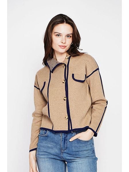 C& Jo Kardigan w kolorze karmelowym rozmiar: 40. Brązowe kurtki C& Jo, bez wzorów, klasyczne, bez ramiączek. Za 126.75 zł.