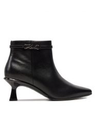KARL LAGERFELD Botki Panache KL30854 Czarny. Czarne botki KARL LAGERFELD, bez wzorów, ze skóry, bez obcasa, na słupku, bez zapięcia. Za 569.99 zł.