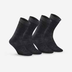 Skarpety turystyczne Quechua SH900 Mid. Czarne skarpetki QUECHUA, bez wzorów, z elastanu. Za 119.99 zł.