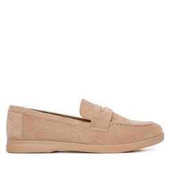 Mokasyny DeeZee. Brązowe mokasyny DeeZee, bez wzorów. Za 119.99 zł.