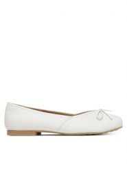 Caprice Baleriny 9-22109-46 Biały. Białe baleriny Caprice, bez wzorów, ze skóry, bez obcasa, bez zapięcia. Za 231.99 zł.