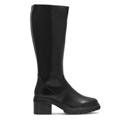 Kozaki Lasocki. Czarne kozaki Lasocki, bez wzorów, bez obcasa, na słupku, bez zapięcia. Za 303.99 zł.