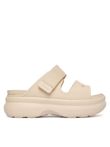 Crocs Klapki Soho Two Strap Sandal 212861 Beżowy. Brązowe klapki Crocs, bez wzorów, z tworzywa sztucznego, bez obcasa, bez zapięcia. Za 259.99 zł.