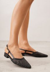 Czarne Sandały z Plecioną Cholewką Triscan. Czarne sandały Renee, bez wzorów, bez obcasa, na płaskiej podeszwie, bez zapięcia. Za 129.99 zł.