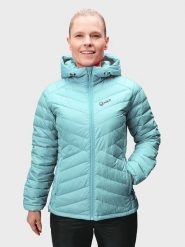 Halti Kurtka puchowa "Huippu" w kolorze turkusowym rozmiar: 42. Niebieskie kurtki Halti, bez wzorów, z poliamidu, bez kaptura. Za 478.99 zł.