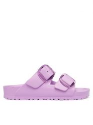 Birkenstock Klapki Arizona Big Buckle 1031259 Fioletowy. Fioletowe klapki Birkenstock, bez wzorów, z syntetyku, bez obcasa, bez zapięcia. Za 279.99 zł.