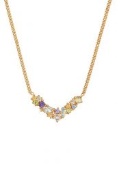 Elli PREMIUM Damski wisior kształt V Geo z topazem, ametystem i kamieniem księżycowym w pozłacanym srebrze próby 925 Sterling Silver Naszyjniki 1 ct. Szare naszyjniki Elli PREMIUM, z materiału, z ametystem, pozłacane. Za 458.99 zł.