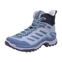 Buty trekkingowe damskie Lowa Innovo Mid Gtx. Niebieskie buty trekkingowe Lowa, z materiału, za kostkę, bez zapięcia. Za 946.00 zł.