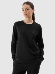 4F Bluza dresowa nierozpinana bez kaptura damska - czarna L. Czarne bluzy 4f, l, bez wzorów, z bawełny, bez kaptura. W wyprzedaży za 79.99 zł.