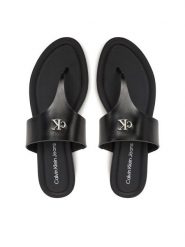 Calvin Klein Jeans Japonki Flat Sandal Toepost Mg YW0YW01691 Czarny. Czarne japonki Calvin Klein Jeans, bez wzorów, z jeansu. Za 289.99 zł.