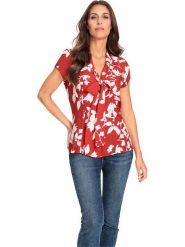 Heine Bluzka w kolorze czerwonym rozmiar: 44. Czerwone bluzki Heine, bez wzorów, bez kołnierzyka, bez ramiączek. Za 60.99 zł.