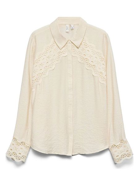 Vero Moda Koszula w kolorze kremowym rozmiar: XS. Brązowe koszule Vero Moda, xs, bez wzorów, z koronki, bez kołnierzyka, bez ramiączek. Za 149.95 zł.