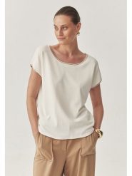 TATUUM Bluzka w kolorze kremowym rozmiar: S. Brązowe bluzki Tatuum, s, bez wzorów, bez kołnierzyka, bez ramiączek. Za 109.00 zł.