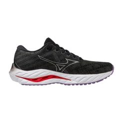 Buty do biegania damskie Mizuno Wave Inspire 19 black/ silver/ bitsweet. Czarne buty do biegania Mizuno, bez wzorów, bez zapięcia, do biegania, mizuno wave. Za 329.99 zł.