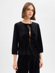 More & More Aksamitna kurtka damska Kobiety czarny jednolity, 40. Czarne kurtki More & More, bez wzorów, eleganckie, bez kaptura. Za 339.95 zł.