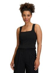 Vera Mont Top w kolorze czarnym rozmiar: 36. Czarne topy Vera Mont, bez wzorów, z nylonu, retro, bez kołnierzyka, bez ramiączek. Za 104.99 zł.