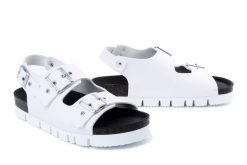 DR. BRINKMANN 710165-03 weiss, sandały damskie. Białe sandały Dr. Brinkmann, bez wzorów, bez obcasa, bez zapięcia. Za 264.90 zł.