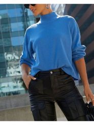 Milan Kiss Sweter w kolorze niebieskim rozmiar: S. Niebieskie swetry Milan Kiss, s, bez wzorów, bez ramiączek. Za 152.99 zł.