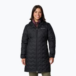 Płaszcz puchowy damski Columbia Delta Ridge II Long Down. Czarne płaszcze Columbia, bez wzorów, z puchu, sportowe, bez kaptura. Za 749.99 zł.