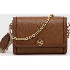 MICHAEL Michael Kors torebka skórzana kolor brązowy. Brązowe listonoszki MICHAEL Michael Kors, bez wzorów, na ramię, bez dodatków. Za 1,159.90 zł.