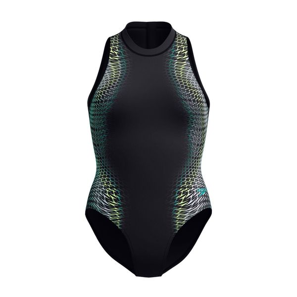 Damski kostium kąpielowy 1-częściowy Speedo Eco+ Placem Hydrasuit. Czarne stroje jednoczęściowe Speedo, bez wzorów, sportowe. Za 483.60 zł.