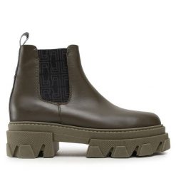 Sztyblety Rage Age. Zielone botki Rage Age, bez wzorów, bez obcasa, na płaskiej podeszwie, bez zapięcia. Za 319.99 zł.