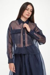 Koszula damska z jedwabnej organzy Colomba WEEKEND MAX MARA. Koszule Weekend Max Mara, bez wzorów, z jedwabiu, bez kołnierzyka, bez ramiączek. Za 1,369.00 zł.
