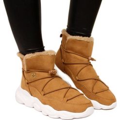 Śniegowce damskie camel Big Star II274266 brązowe. Brązowe botki BIG STAR, bez wzorów, ze skóry ekologicznej, bez zapięcia. Za 266.00 zł.
