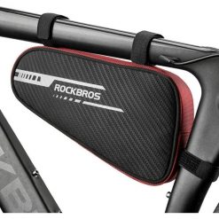 Trójkątna torba na ramę rowerową Rockbros B75. Czarne torebki klasyczne ROCKBROS, bez wzorów, sportowe, bez dodatków. Za 48.00 zł.