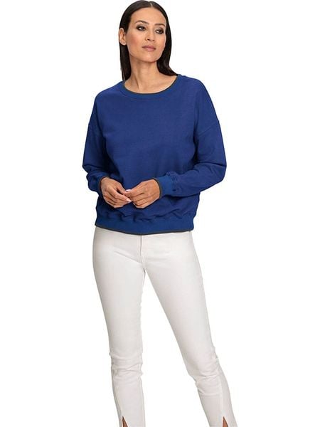 Heine Sweter w kolorze granatowym rozmiar: 42. Niebieskie swetry Heine, bez wzorów, z bawełny, bez ramiączek. Za 48.05 zł.