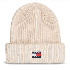 Czapka Tommy Jeans. Brązowe czapki zimowe Tommy Jeans, bez wzorów, z jeansu. Za 219.99 zł.