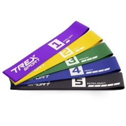 Zestaw 5 opasek oporowych Trex Sport 2,5–25 kg z torbą. Torby sportowe TREX SPORT, bez wzorów, ze skóry. Za 45.00 zł.