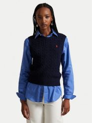 Polo Ralph Lauren Sweter 211971882501 Granatowy Slim Fit. Niebieskie swetry Polo Ralph Lauren, xl, bez wzorów, z bawełny, bez ramiączek. Za 729.99 zł.