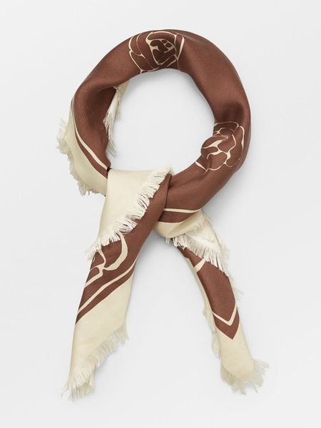 Becksöndergaard Jedwabna chusta "Rosedrop" w kolorze kremowo-brązowym - 65 x 65 cm rozmiar: onesize. Brązowe chusty Becksöndergaard, bez wzorów, z jedwabiu. Za 131.12 zł.