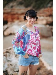 Isla Bonita by SIGRIS Bluzka ze wzorem rozmiar: L. Bluzki Isla Bonita by SIGRIS, l, bez wzorów, z bawełny, bez kołnierzyka, bez ramiączek. Za 96.83 zł.