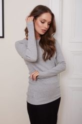 BLUZKA SALMA JASNO SZARA L - Flawless. Szare bluzki Flawless, l, bez wzorów, z dresówki, klasyczne, bez kołnierzyka, bez ramiączek. Za 114.00 zł.