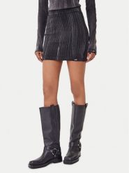 Guess Jeans Spódnica mini W5BD1H KCTT1 Szary Slim Fit. Szare spódnice Guess Jeans, s, z aplikacjami, z bawełny, mini. Za 249.99 zł.