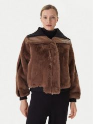 LOLA CASADEMUNT Kurtka przejściowa LF2501014 Brązowy Regular Fit. Brązowe kurtki LOLA CASADEMUNT, s, bez wzorów, z syntetyku, bez kaptura. Za 1,099.00 zł.