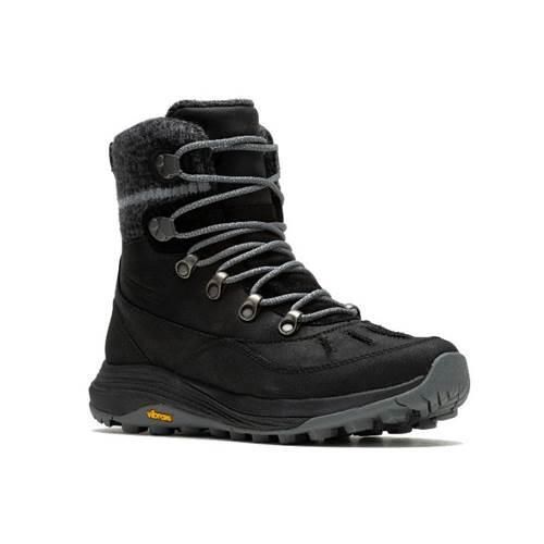 Buty trekkingowe damskie Merrell Siren 4 Thermo Mid Zip Wp. Czarne buty trekkingowe Merrell, bez wzorów, z materiału, za kostkę, bez zapięcia, wspinaczkowe. Za 793.00 zł.