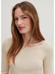 STEFANEL Sweter w kolorze beżowym rozmiar: XL. Brązowe swetry Stefanel, xl, bez wzorów, z wełny, bez ramiączek. Za 189.29 zł.