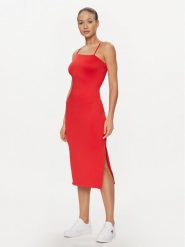 Tommy Jeans Sukienka letnia Bodycon DW0DW17425 Czerwony Slim Fit. Czerwone sukienki Tommy Jeans, m, bez wzorów, z jeansu, bez kołnierzyka, bez ramiączek, bodycon. Za 449.99 zł.