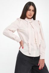 Koszula damska z popeliny z szarfą TWINSET. Koszule Twinset Milano, bez wzorów, bez kołnierzyka, bez ramiączek. Za 819.00 zł.